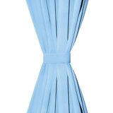 MIKRO Satenske Zavjese 2 kom s Tregerima 140x225 cm Tirkizna | shoptok.hr