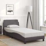 Maison Chic Posteljni okvir - Enojna postelja - Postelja za odrasle z vzglavjem siv 90x190 cm umetno usnje-J9668, (21759235) | Shoptok.si