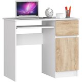 AKORD Piksel Računalniška Miza, Desna Izvedba, Bela/Hrast Sonoma, (5000332983) | Shoptok.si