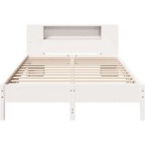 vidaXL Knjižna postelja brez vzmetnice bela 135x190 cm trdna borovina | Shoptok.si