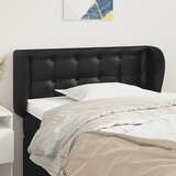  Uzglavlje s ušima crno 93x23x78/88 cm od umjetne kože | shoptok.hr