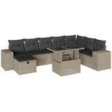 9-dijelni set vrtnih sofa od poliratana s jastucima svjetlosivi | shoptok.hr