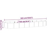  Povišena vrtna gredica od pocinčanog čelika 322x100x36 cm smeđi | shoptok.hr