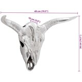 vidaXL Stenska dekoracija Srebrna Aluminij 49 x 10 x 36 cm | Shoptok.si