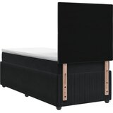  LED okvir za krevet s madracem Crna 90 x 190 cm Baršun - Crna 90 x 190 cm Dizajn s rombovima | shoptok.hr