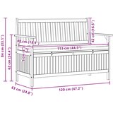  Klupa za pohranu s pohranom 120 x 63 x 84 cm Masivni akacija | shoptok.hr