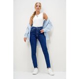 Trend Alaçatı Stili Women's Dark Blue 5 Pocket Washed Straight Leg Jeans | Shoptok.si