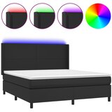  box spring s madracem LED crni 180x200cm od umjetne kože | shoptok.hr