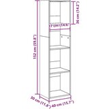 vidaXL Knjižna omara artisan hrast 40x30x152 cm inženirski les | Shoptok.si