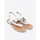 Shelvt White and silver sandals with a wide strap | Shoptok.si