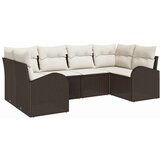 vidaXL Vrtna sedežna garnitura 6 pcs Rjava in bela poli ratan, (5000146024) | Shoptok.si