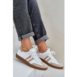 Zazoo N1068 Leather Low Sneakers Women Beige | Shoptok.si