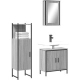 vidaXL 3-dijelni set kupaonskog namještaja siva boja hrasta drveni | shoptok.hr