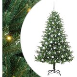 vidaXL Umjetna predsvetljena božićna jelka s kompletom kroglica Zelena | Shoptok.si