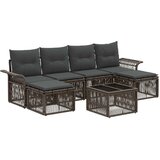 vidaXL Vrtna sedežna garnitura 7 pcs Siva poli ratan, (5000269368) | Shoptok.si