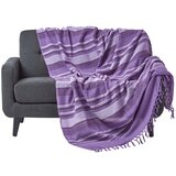 HOMESCAPES Bombažna odeja Morocco Striped Mauve, 255x360 cm, (20750270) Cene