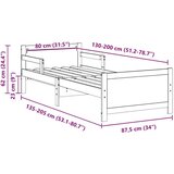  Produživi krevet za djecu Voštano smeđa 80 x 130 / 165 / 200 cm | shoptok.hr
