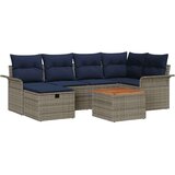  Vrtna sedežna garnitura z blazino 7 pcs Siva Poly ratan, (5000020963) | Shoptok.si
