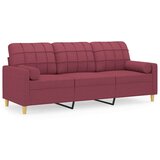  Trosjed s ukrasnim jastucima boja vina 180 cm od tkanine | shoptok.hr