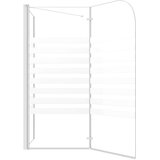 vidaXL Tuš stena za kopalno kad 120x68x130 cm kaljeno steklo s črtami | Shoptok.si
