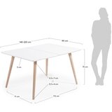Kave Home Blagovaonski stol na razvlačenje Quatre, 140 x 90 cm | shoptok.hr