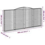  Lučne gabionske košare 15kom 400x30x180/200cm pocinčano željezo | shoptok.hr