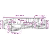  Set vanjskih sofa 6 kom. Prirodna i bež Čvrsto drvo akacije | shoptok.hr