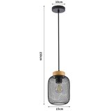  Brilagi - Visilica na sajli BASKLITE 1xE27/15W/230V drvo/crna | Eponuda.com