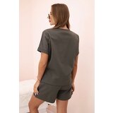 Kesi Włoski Women's punto set with short sleeves and shorts khaki | shoptok.hr