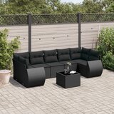 Maison Chic Seti vrtnega pohištva - Vrtna garnitura - Vrtni pohištvo set 8-delna z blazinami črn poli ratan, (21800921) | Shoptok.si