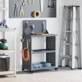 vidaXL Količar za alate s policom s kotačem s pohranom Antracit 65 x 35 x 111 cm | shoptok.hr