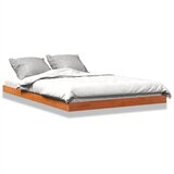 vidaXL Posteljni okvir voščeno rjav 140x200 cm trdna borovina Cene