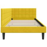  Kutni okvir kreveta s uzglavljem Žuta 90 x 190 cm Baršun | shoptok.hr