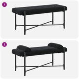  Klupa s gumbima i jastučićima Crna 110 x 40 x 46 cm Baršun | shoptok.hr