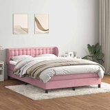 Box Spring krevet s madracem ružičasti 140x220 cm baršun | shoptok.hr