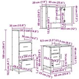 vidaXL Komplet pohištva za kopalnico 3 pcs Črni hrast 65 x 33 x 60 cm | Shoptok.si