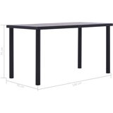  Blagovaonski stol crni i siva boja betona 140 x 70 x 75 MDF | shoptok.hr