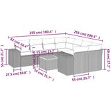 vidaXL 9-dijelni set vrtnih sofa od poliratana s jastucima sivi | shoptok.hr