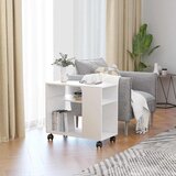 Furnova Stranska mizica bela 70x35x55 cm konstruiran les, (21914747) Cene