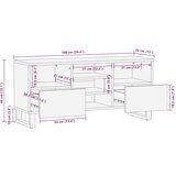 vidaXL TV omarica črna 100x33x46 cm trden mangov les | Shoptok.si
