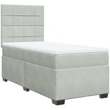  Box spring krevet s madracem svjetlosivi 90x190 cm baršunasti | shoptok.hr