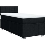 vidaXL Box spring postelja z vzmetnico črna 90x200 cm blago | Shoptok.si
