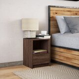  Noćni ormarić s LED svjetlima smeđa boja hrasta | shoptok.hr
