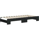  Dnevni krevet na razvlačenje s ladicama crni 100x200 cm tkanina | shoptok.hr