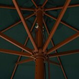  Zunanji senčnik z lesenim drogom 330 cm zelen, (20610523) | Shoptok.si