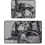  hand draw multicolor bathmat set (2 pieces) | Eponuda.com