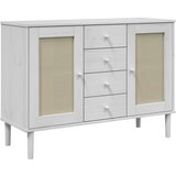 Maison Chic Komoda - Predalnik SENJA videz ratana bela 112x40x80 cm trdna borovina, (21722263) | Shoptok.si