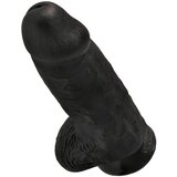 King Cock 9 Chubby - pripenjalni, testisni dildo (23 cm) - črn | Shoptok.si