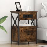 vidaXL Nočne omarice s predalom 2 pcs Dimljeni hrast 40 x 31 x 60 cm | Shoptok.si