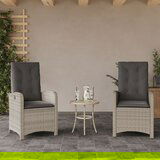 Maison Chic Nastavljivi vrtni stoli - Stol za vrt 2 kosa z blazinami svetlo siv PE ratan JS101, (21878602) | Shoptok.si